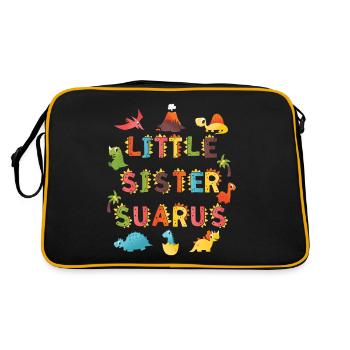 Sister Saurus | Dinosaur Birthday | - Retro Bag - black/gold - Back