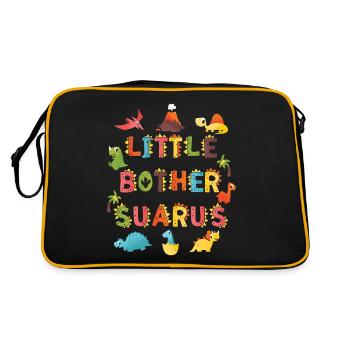 Brother Saurus | Dinosaur Birthday | - Retro Bag - black/gold - Back