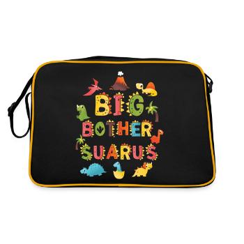 Brother Saurus | Dinosaur Birthday | - Retro Bag - black/gold - Back