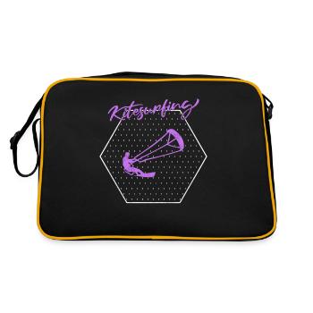Kite surfen - Retro Tasche - Schwarz/Gold - Hinten