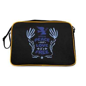 Frieden - Retro Tasche - Schwarz/Gold - Hinten