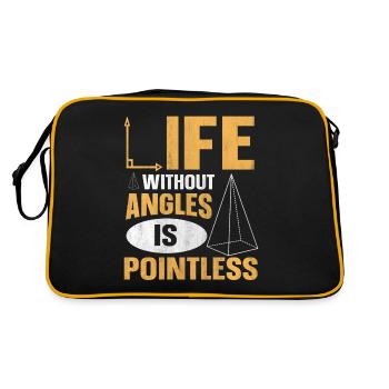 Live without Angles is Pointless Mathelehrer - Retro Tasche - Schwarz/Gold - Hinten