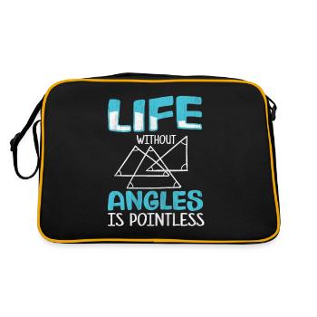 Live without Angles is Pointless Mathelehrer - Retro Tasche - Schwarz/Gold - Hinten