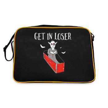 Get In Loser, Vampir-monster Im Sarg - Retro Tasche - Schwarz/Gold - Hinten