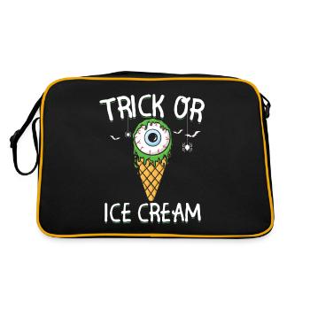 Trick Or Ice Cream Creepy Eyeball Halloween - Retro Tasche - Schwarz/Gold - Hinten