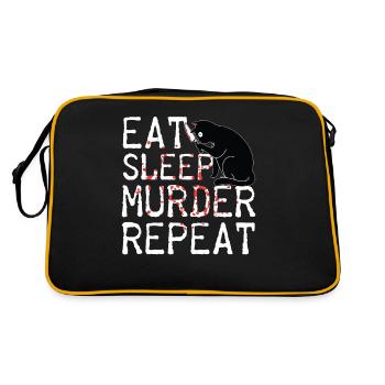 Manger Dormir Meurtre Répéter Effrayant Chat Costume d’Horreur - Sac Retro - noir/or - Dos