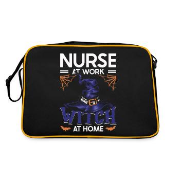 Krankenschwester Bei Der Arbeit Hexe Im - Retro Tasche - Schwarz/Gold - Hinten