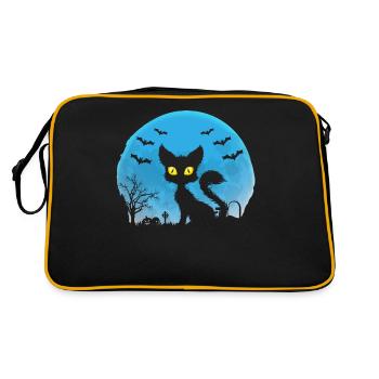 Spooky Shadow Pussycat Halloween Costumé Fête - Sac Retro - noir/or - Dos