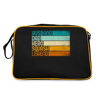 Retro Husband Dad Hero Squash Legend - Retro Bag - black/gold - Back