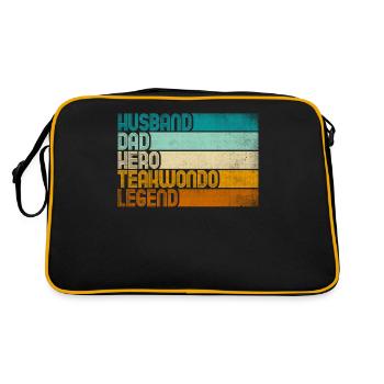 Retro Husband Dad Hero Teakwondo Legend - Retro Tasche - Schwarz/Gold - Hinten