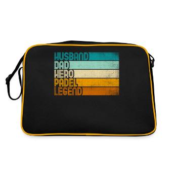 Retro Husband Dad Hero Padel Legend - Retro Tasche - Schwarz/Gold - Hinten