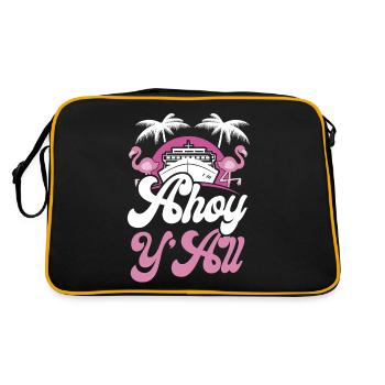 Cruise Ship Vacation Girl Ahoy - Retro Tasche - Schwarz/Gold - Hinten