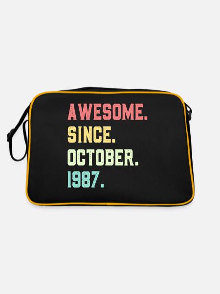 Awesome Since October 1987 - Retro Bag - black/gold - Back
