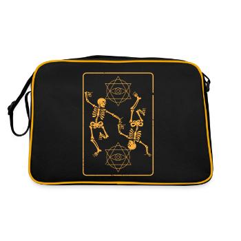 Creepy Skeletons Hexagram Icon Halloween - Retro Bag - black/gold - Back