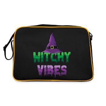 Witchy Vibes Wizard Witch Hat Halloween Costume - Retro Bag - black/gold - Back