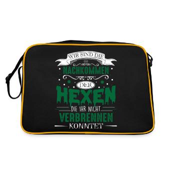 Wir Sind Die Nachkommen Der Hexen Die Ihr Nicht - Retro Tasche - Schwarz/Gold - Hinten
