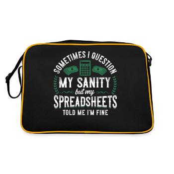 Accountant Bookkeeper Accounting - Retro Tasche - Schwarz/Gold - Hinten