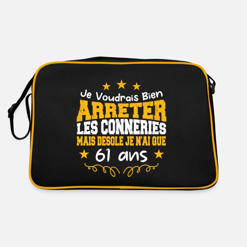 conneries 61 ans / cadeau anniversaire 61 ans Sac Retro
