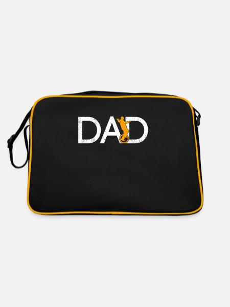 Einrad Papa - Retro Tasche - Schwarz/Gold