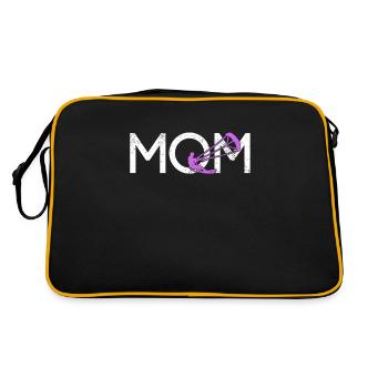 Kite surfen Mama - Retro Tasche - Schwarz/Gold - Hinten