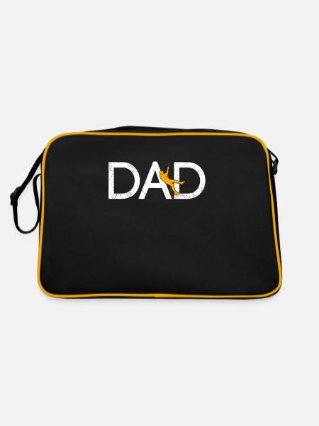 Klettern Papa - Retro Tasche - Schwarz/Gold - Hinten