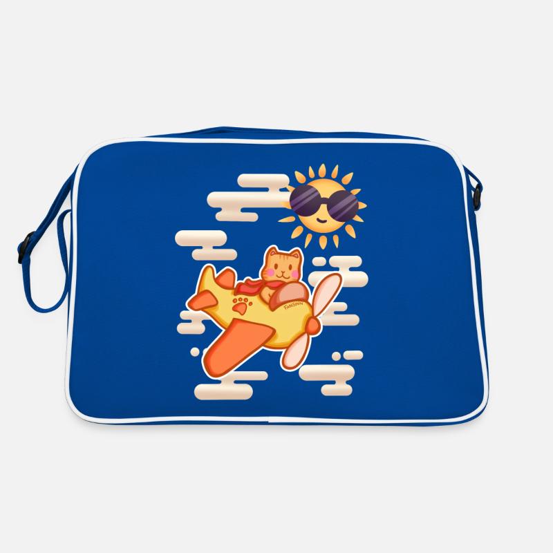 Pilot Katze Himmel Retro Tasche