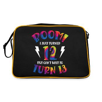 Boom Je viens d’avoir 12 ans mais j’ai hâte d’avoir 13 ans - Sac Retro - noir/or - Dos