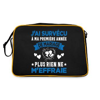Ma Première Année De Mariage Humour Cadeau - Sac Retro - noir/or - Dos