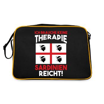 Sarde Sardische Flagge Sardegna Sardinien - Retro Tasche - Schwarz/Gold - Hinten