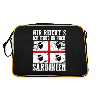 Sarde Sardische Flagge Sardegna Sardinien - Retro Tasche - Schwarz/Gold - Hinten
