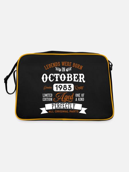 Né en octobre 1983 Cadeau d’anniversaire - Sac Retro - noir/or