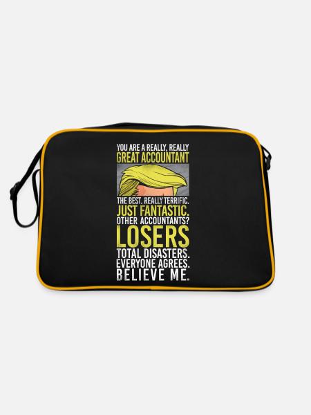 Accountant Bookkeeper Accounting - Retro Bag - black/gold - Back
