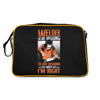 Welder Welding Vintage Welder I'm - Retro Tasche - Schwarz/Gold - Hinten