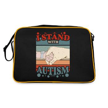 Je soutiens l’autisme - Sac Retro - noir/or - Dos