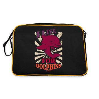 Delfin - Retro Tasche - Schwarz/Gold - Hinten