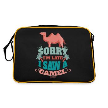 Désolé je suis en retard j’ai vu un chameau - Sac Retro - noir/or - Dos