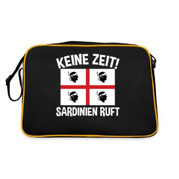 Sarde Sardische Flagge Sardegna Sardinien - Retro Tasche - Schwarz/Gold - Hinten