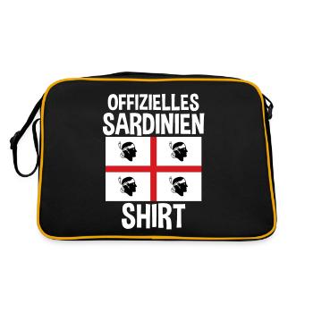 Sarde Sardische Flagge Sardegna Sardinien - Retro Tasche - Schwarz/Gold - Hinten