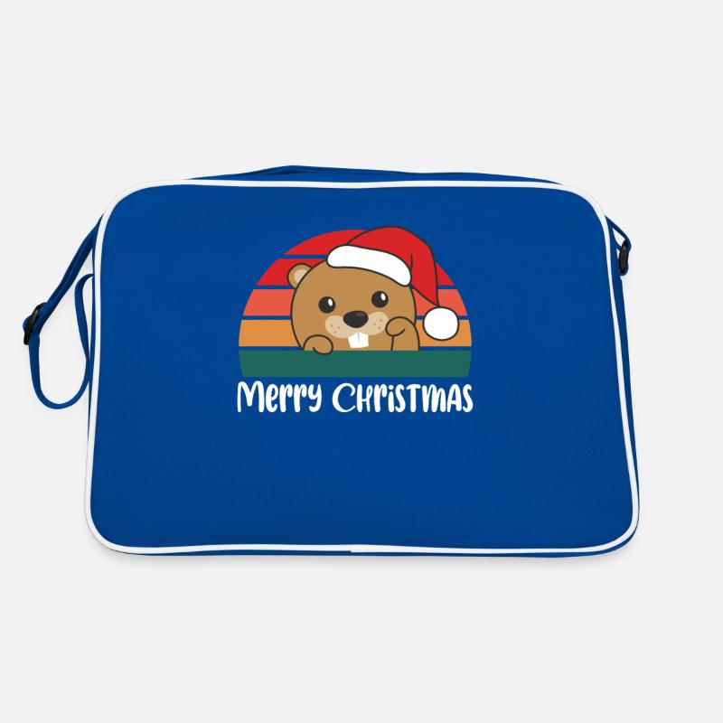 Joyeux Noël Rétro Castor Noël Sac Retro