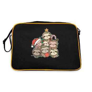 Arbre de Noël paresseux drôle d’animal Noël - Sac Retro - noir/or - Dos