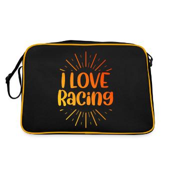 Ich liebe Rennen - Retro Tasche - Schwarz/Gold - Hinten