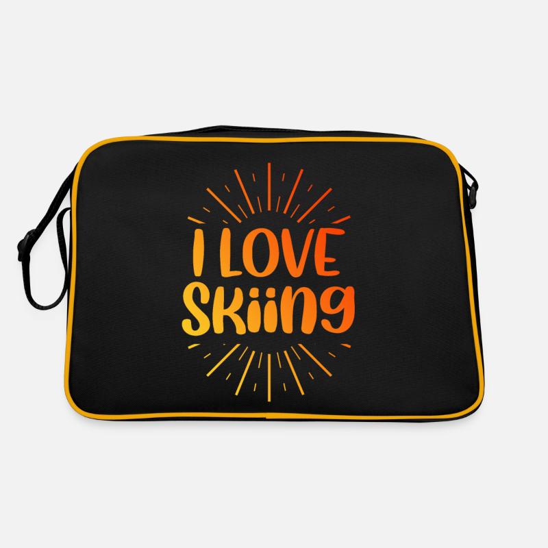 Ich liebe Skiing Retro Tasche