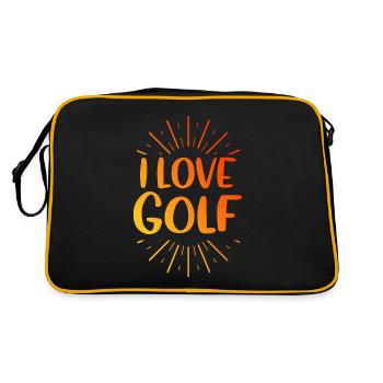 Ich liebe Golf - Retro Tasche - Schwarz/Gold - Hinten