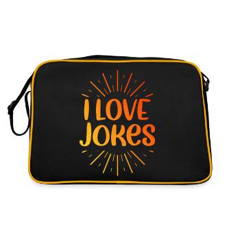 Ich liebe Witze - Retro Tasche - Schwarz/Gold - Hinten