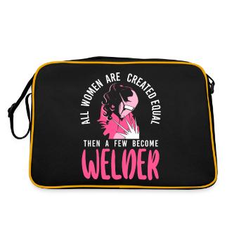 Welder Welding Female Welder All - Retro Tasche - Schwarz/Gold - Hinten
