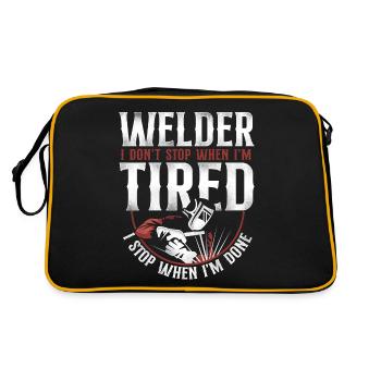 Welder Welding Vintage Welder I - Retro Tasche - Schwarz/Gold - Hinten