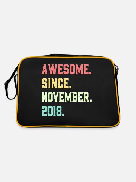 Awesome Since November 2018 - Retro Bag - black/gold - Back