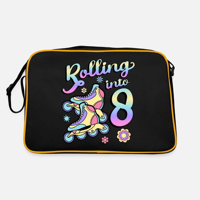 Rolling Into 8 Roller Skaters Skates 8th Year Retro Bag