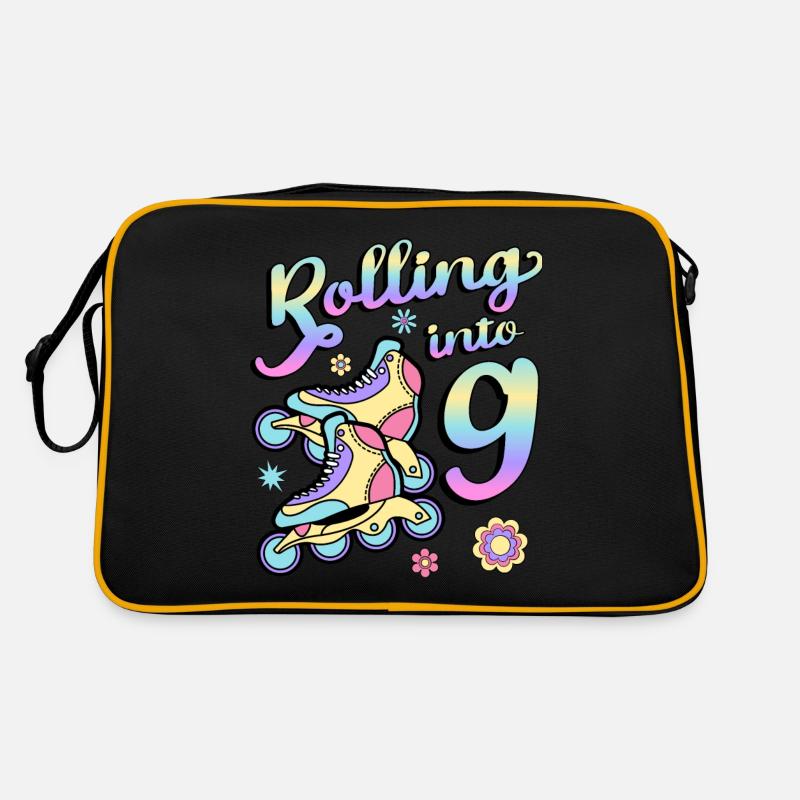 Rolling Into 9 Roller Skaters Skates 9e année Sac Retro
