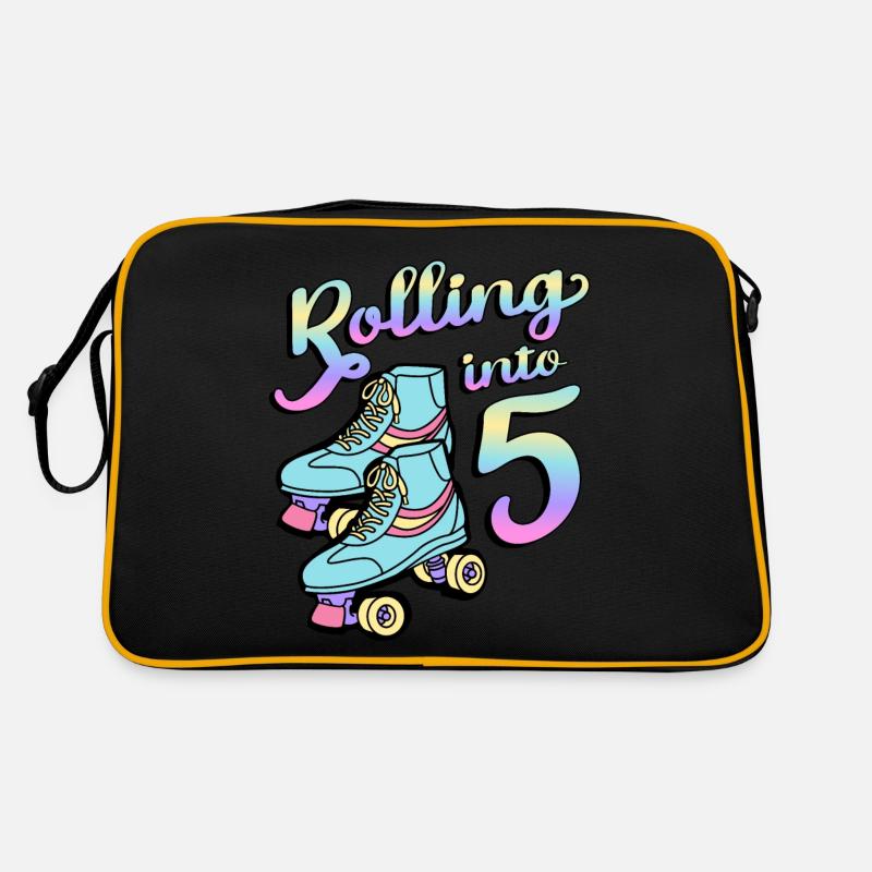 Rolling Into 5 Roller Skaters Skates 5th Anniversary Retro Bag